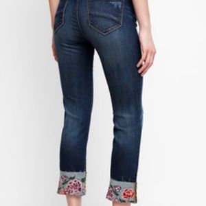 Driftwood Collette style embroidered jean capris